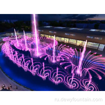музыкальный сад красочный водный фонтан на открытом воздухе